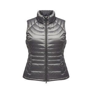 Bernardo Womens Silver Puffer Vest Zippered Front Sz L